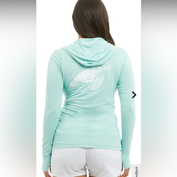 New PELAGIC women’s size medium hooded multi colors and styles UPF, white & aqua - Picture 2 of 16
